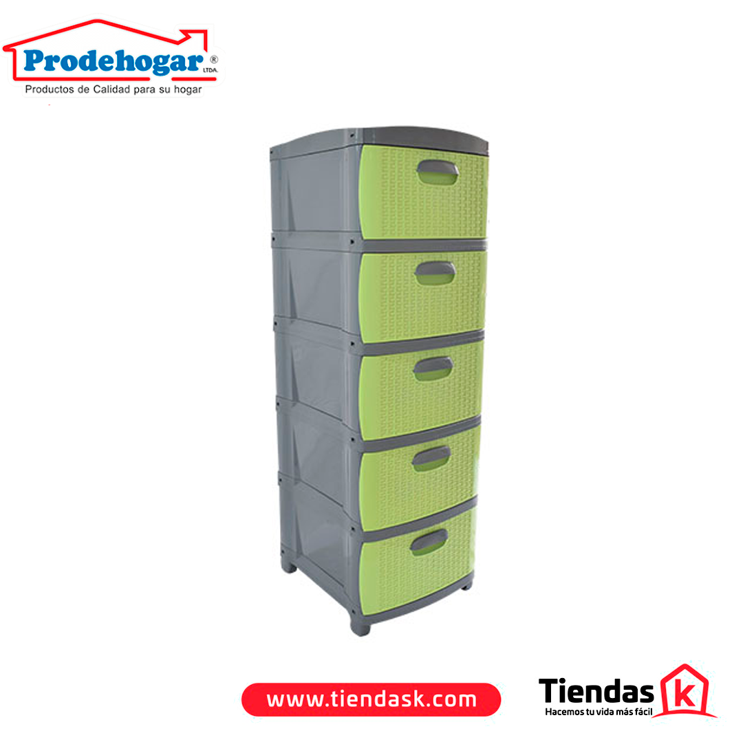 106.0039 PRACTIMUEBLE DUBAI 5 NIVELES RATTAN GR-VD PRODEHOGAR REF 390ORR5N14 - Image 1