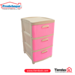 PRACTIMUEBLE DUBAI 3 NIVELES BEIGS - ROSADO RATTAN PRODEHOGAR REF  390ORR3N18