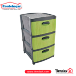 PRACTIMUEBLE DUBAI 3 NIVELES GRIS-VERDE RATTAN PRODEHOGAR REF  390ORR3N14