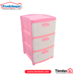 PRACTIMUEBLE DUBAI 3 NIVELES ROS-BLANCO RATTAN PRODEHOGAR REF  390ORR3N07