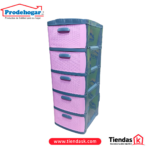 PRACTIMUEBLE DUBAI 5 NIVELES RATTAN GRIS-ROSADO PRODEHOGAR 390ORR5N13