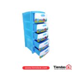 PRACTIMUEBLE DUBAI DECORATIVO 5 NIVELES RATTAN AZUL-DINO REF 390ORD5N04