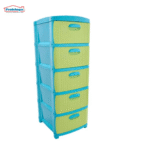 PRACTIMUEBLE DUBAI 5 NIVELES RATTAN AZUL-VERDE PRODEHOGAR 390ORR5N02