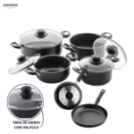 COMBO BATERIA 8 PIEZAS + SET X2 SARTENES 20 - 24 CM UNIVERSAL REF: L39255