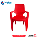 SILLA REGINA C/BRAZO RATTAN ROJO REF:1004