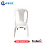 SILLA CRYSTAL BLANCA COLPLAST S/BRAZO ESPALDAR MALLA PELIETIZADA REF 1038