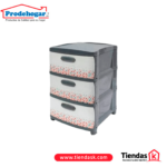 PRACTIMUEBLE DUBAI DECORATIVO 3 NIVELES RATTAN GRIS-TRIANGULOS REF 390ORD3N05