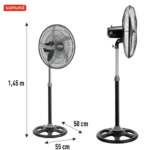 VENTILADOR SAMURAI AIR PRO PEDESTAL CON MALLAS METALICAS NEGRO REF: 4100000796