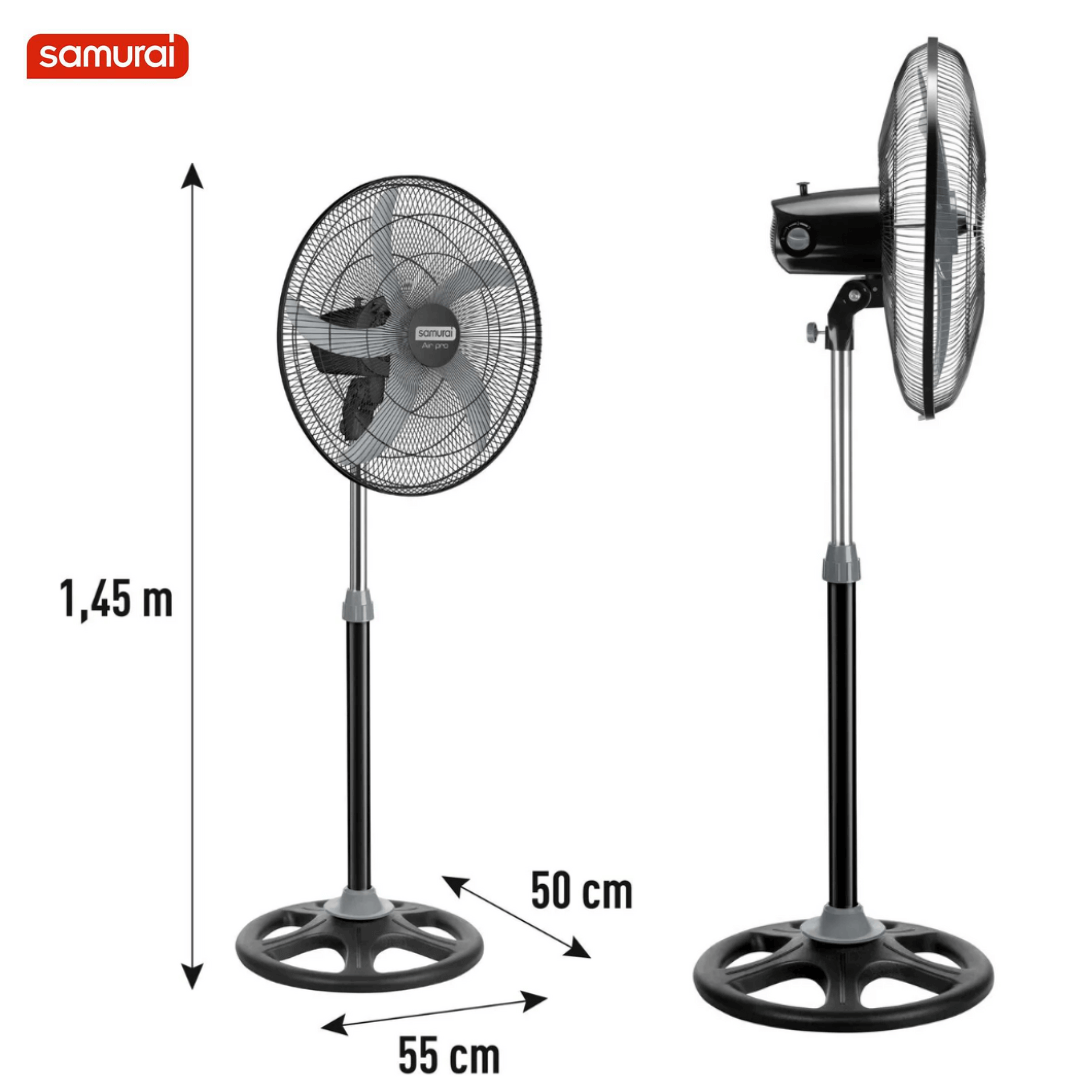 C VENTILADOR SAMURAI AIR PRO PEDESTAL CON MALLAS METALICAS NEGRO REF: 4100000796 - Image 1