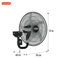 VENTILADOR SAMURAI AIR PRO PARED CON MALLAS METALICAS NEGRO REF: 4100000798 - Image 3