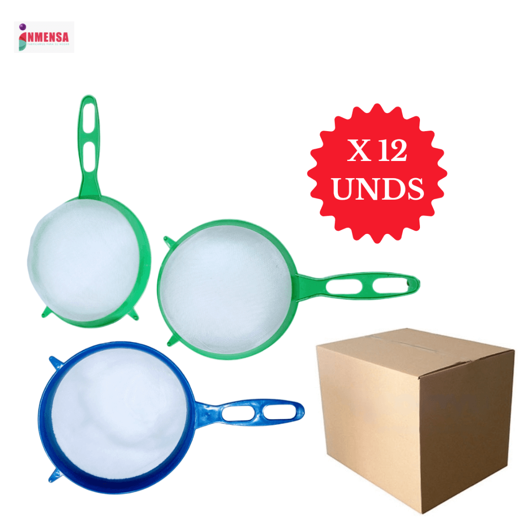 SLC DOCENA DE COLADOR PLASTICO MED C/MANGO ECO 17 INMENSA REF 90495 - Image 1