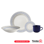 VAJILLA CORONA JASPE AZUL 4 PTOS 16 PCS REF VL172B040116