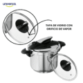 OLLA A PRESION UNIVERSAL 6 LITROS ABRE FACIL ACERO INOX REF L37560 - Image 2