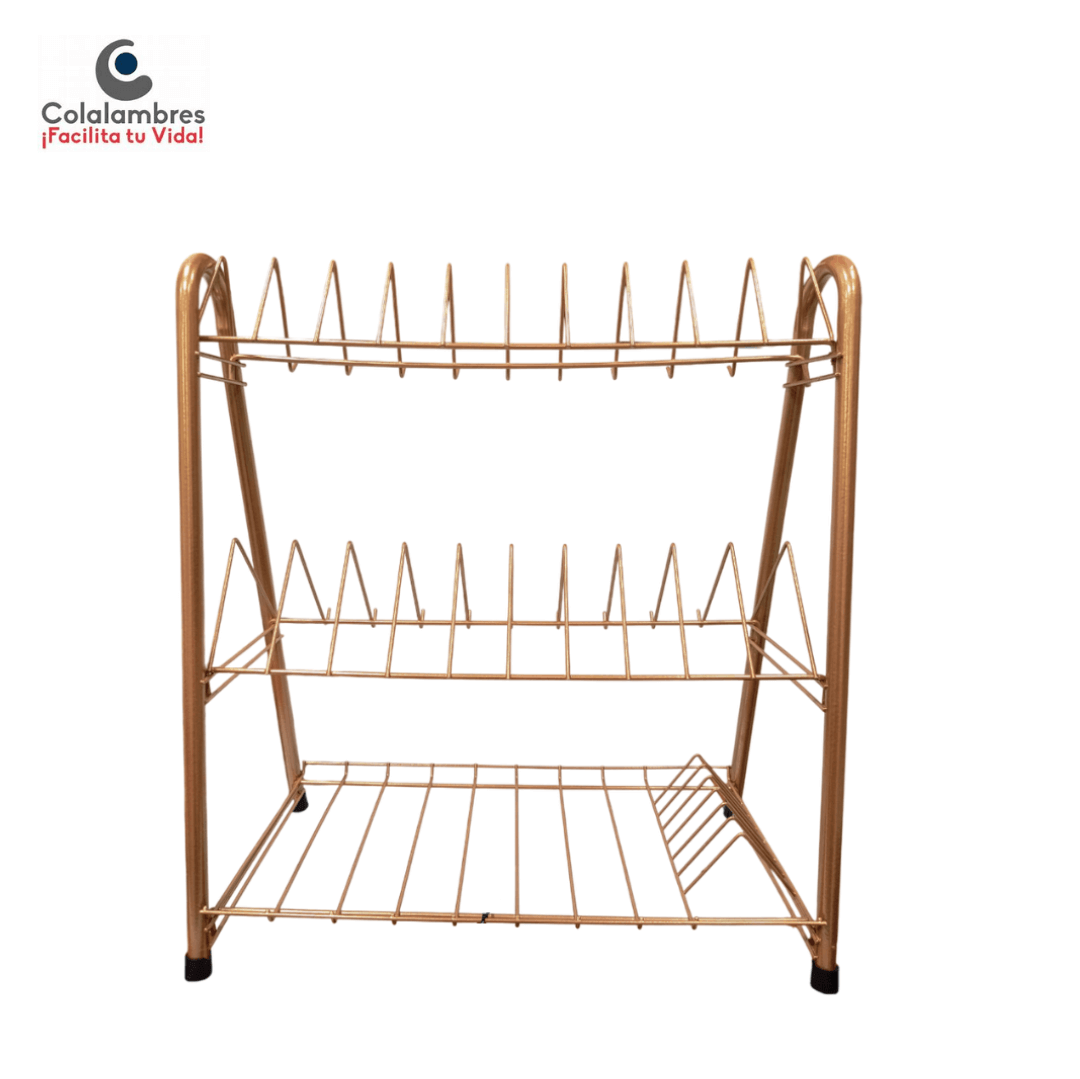 X LOCERO DE TUBO 3 NIVELES ORO ROSA REF 549 COLALAMBRES - Image 1