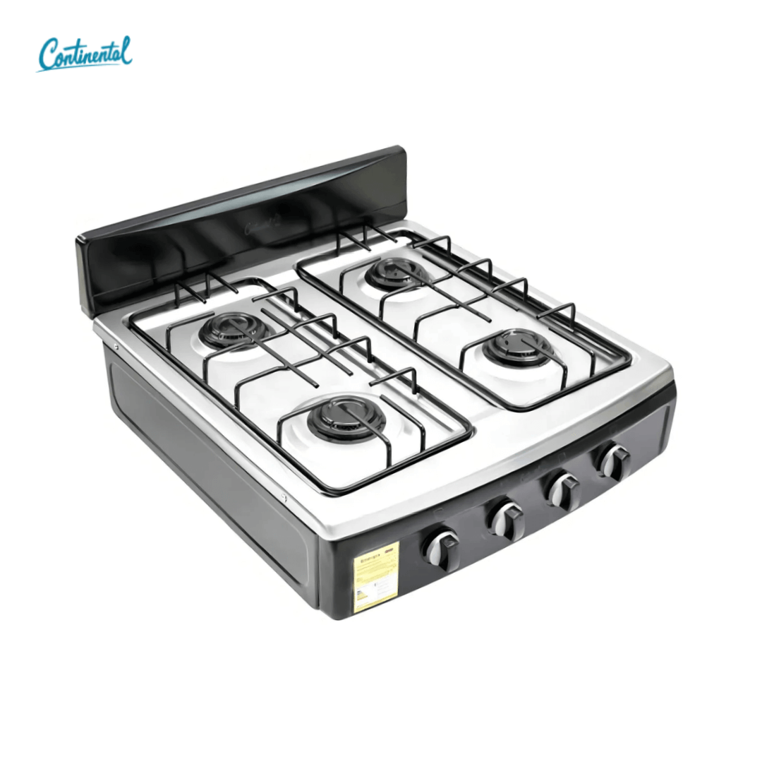 IU ESTUFA REF 4374 CONTINENTAL GAS 4 PT LUJO A INOX Q.ES GP NEGRA - Image 1
