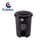 PAPELERA PEDAL REDONDA 25 LTS COLPLAST NEGRA REF  1101