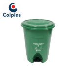 PAPELERA PEDAL REDONDA 25 LTS COLPLAST VERDE