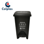 PAPELERA PEDAL RECTANGULAR 12 LTS PELET-NEGRO  COLPLAST REF  1100