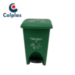 PAPELERA PEDAL RECTANGULAR 12 LTS PELET-VERDE  COLPLAST REF  764