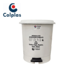 PAPELERA PEDAL REDONDA 12 LT COLPLAST PALETIZADA BLANCA REF 1103