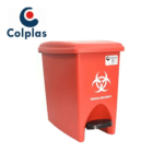 PAPELERA PEDAL RECTANGULAR 12 LTS PELET-ROJA COLPLAST