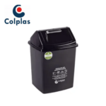 PAPELERA 14 LTS VAIVEN PELETIZADA NEGRA COLPLAST REF 1122