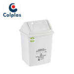 PAPELERA 14 LTS VAIVEN PELETIZADA BLANCO  COLPLAST REF 1123