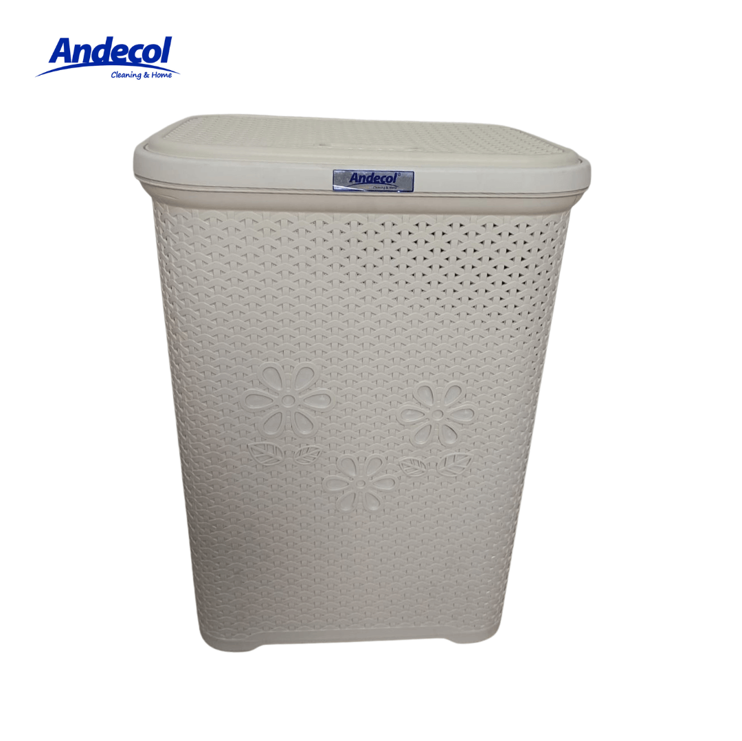 CESTA FLORAL ANDECOL BEIGE.ñ CESTA ROPA FLORAL BEIGUE ANDECOL - REF MP0270 - Image 1