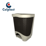 PAPELERA RATTAN DE PEDAL COLPLAST 8 LTS PISTACHO-WENGUE REF 1091