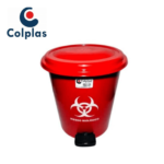 PAPELERA PEDAL REDONDA 12 LT COLPLAST PALETIZADA C/ET ROJO REF 250