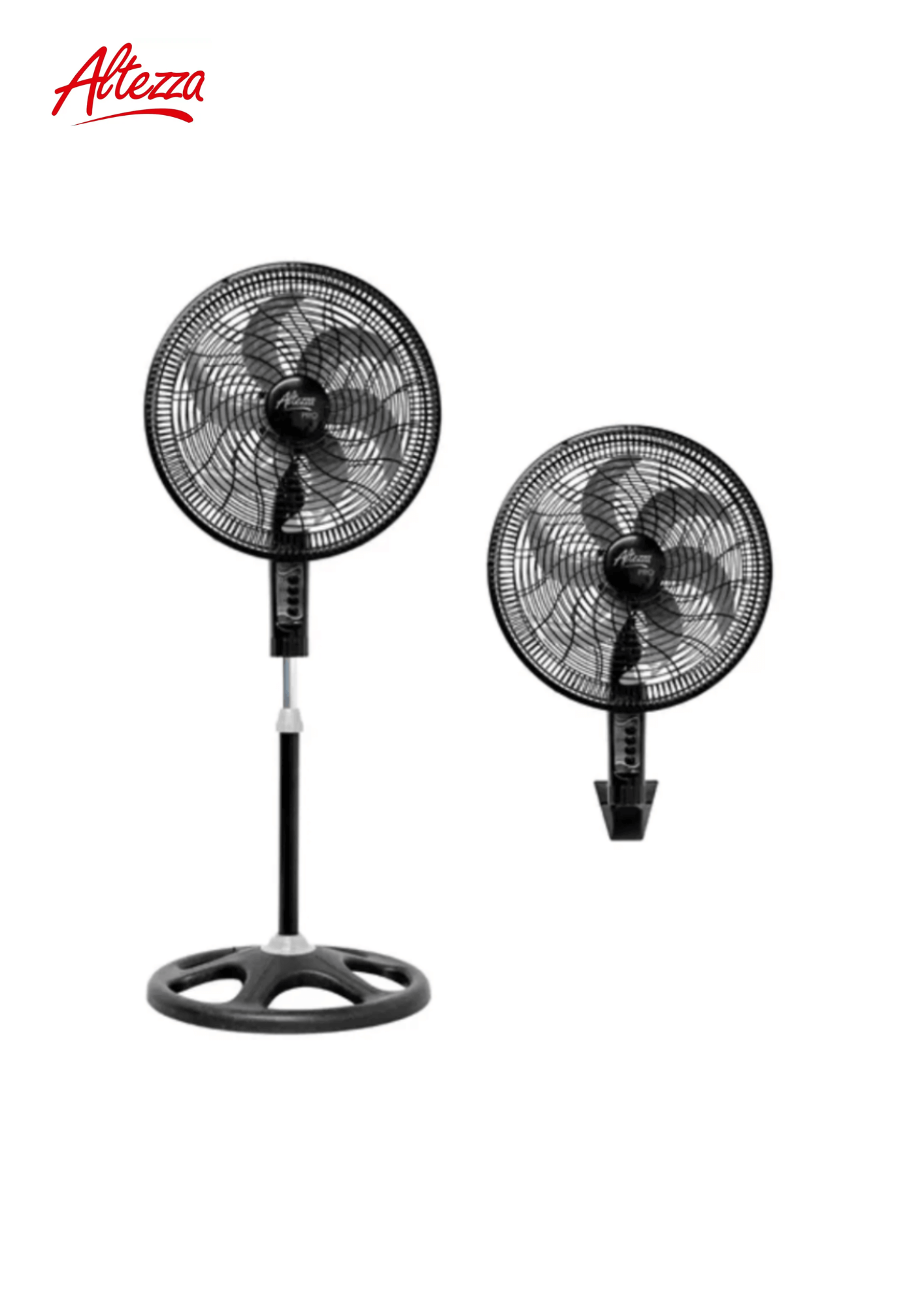 VEN VENTILADOR ALTEZZA PEDESTAL ASF-PG2988B 6 ASPAS 2 EN 1 NEGRO 18 PUL MALLA PLASTICA - Image 1