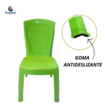 SILLA COLPLAST CALYPSO VERDE LIMON SIN BRAZO REF 753