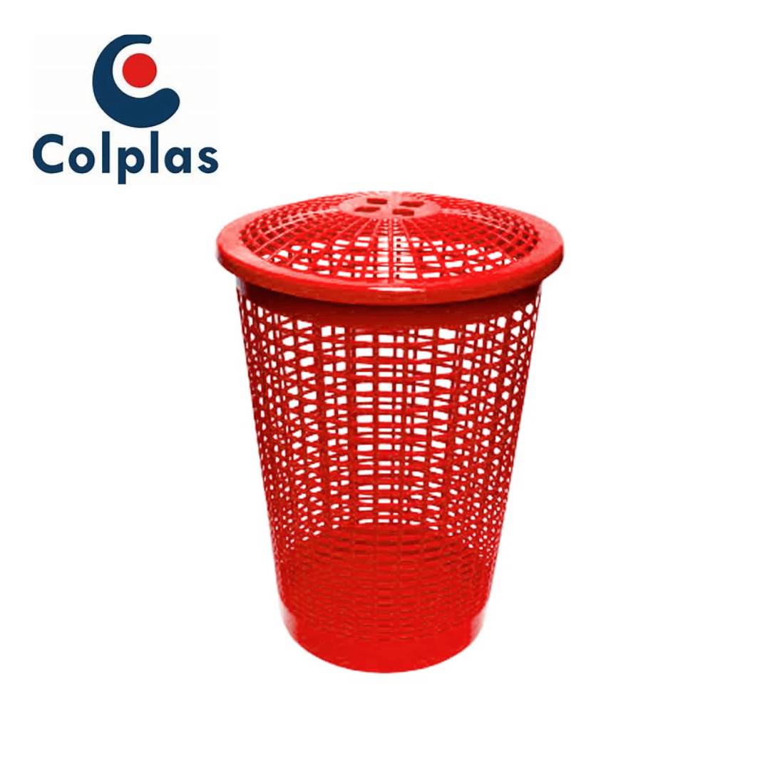 57.0025 CESTA DE ROPA CTAPA ROJO CESTA DE ROPA C/TAPA ROJO REF 711 COLPLAST - Image 1