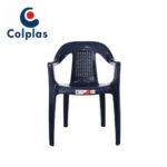 SILLA OCEANIA COLPLAST CON BRAZOS PELETIZADA ESPALDAR RATAN  AZUL OSCURO  REF 87