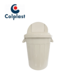 CONTENEDOR 120 LTS C/TAPA CUPULA  VAIVEN BLANCO COLPLAST REF: 574