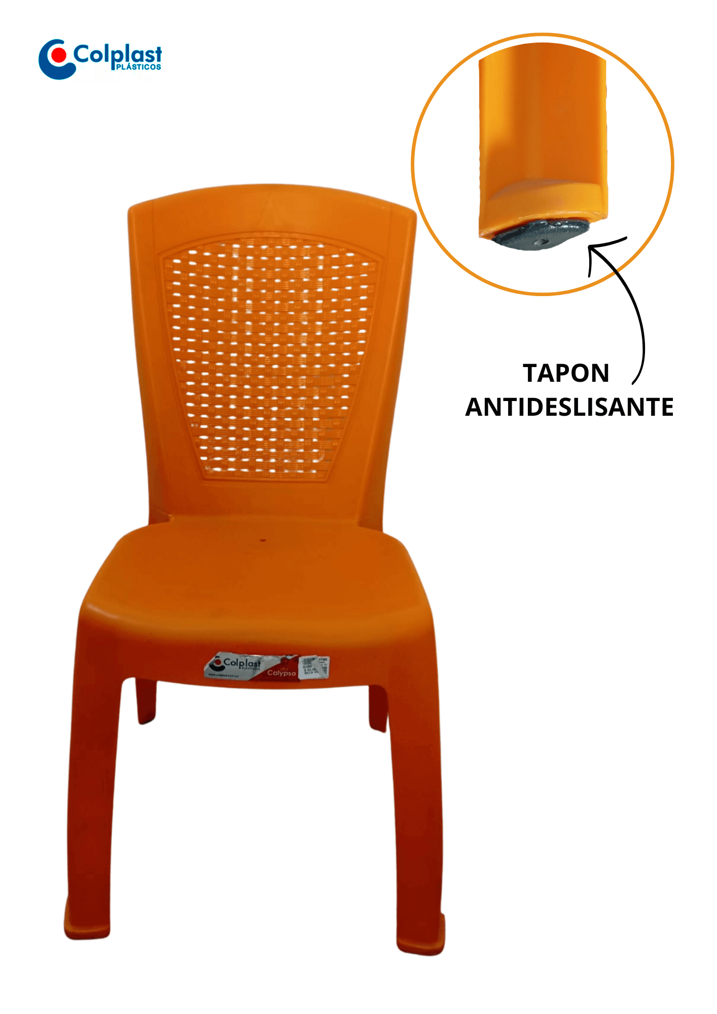 SILL SILLA COLPLAST CALYPSO NARANJA SIN BRAZO REF 751 - Image 1