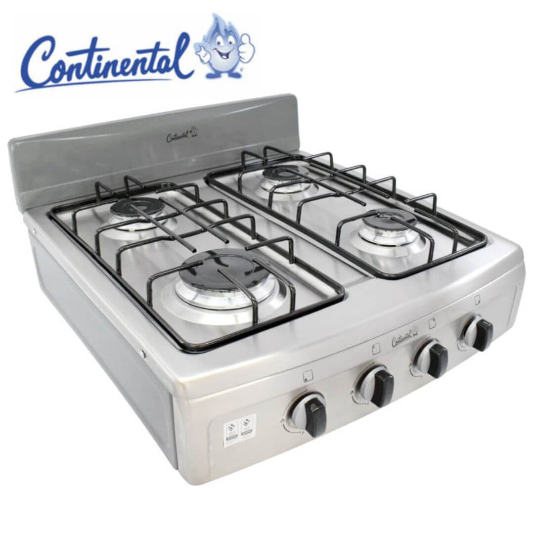 2 (3) SOBREMESA CONTINENTAL 4PT LUJO MESA Y FRENTE EN ACERO INOX Q.AL GN GRIS REF 4923 - Image 1