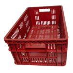 CANASTA PLANA TIPO BARRAS ROJA CN406025