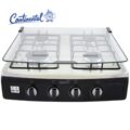 SOBREMESA CONTINENTAL GAS 4 PT TAPA VIDRIO A INOX Q.AL.A.E EE GP NEGRO REF 4213 - Image 3