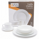 VAJILLA AVIVA CLARITY DE VITROCERAMICA 4 PUESTOS 16 PIEZAS REF NR16A-CL